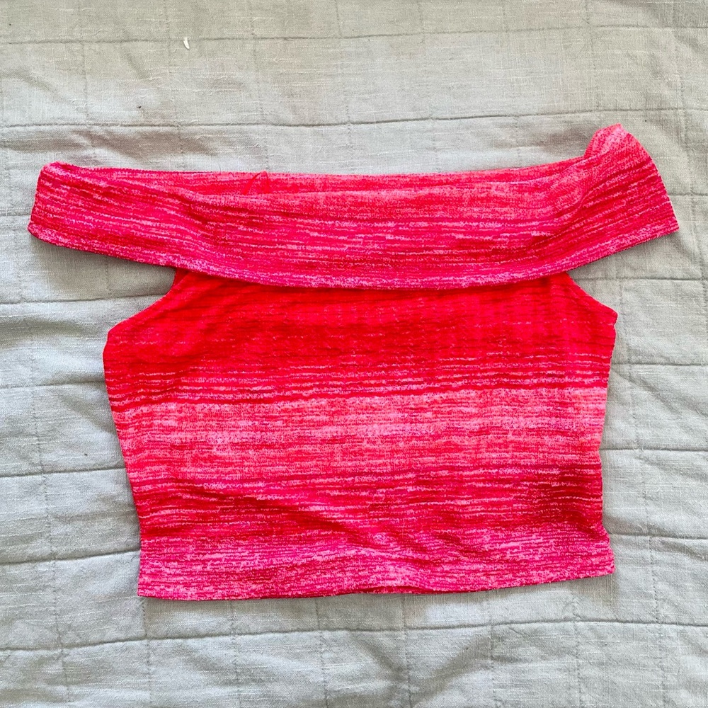 Guess Bright Pink/Orange Crop Top